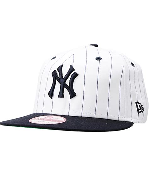 MLB New York Yankees White BITD Pin Stripe New Era Snapback Hat | Zumiez