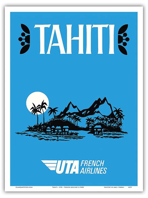 Tahiti Uta Union Des Transports A Riens French Airlines Vintage