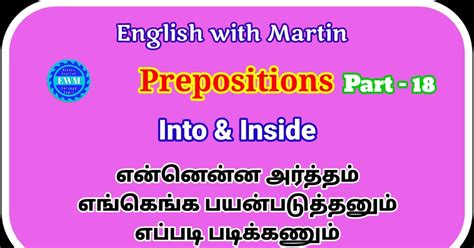 Know The Prepositions Into And Inside