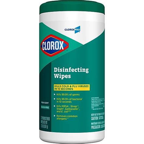 Clorox Commercial Solutions Disinfecting Wipes Fresh Scent 75 Wipes 15949 At Staples