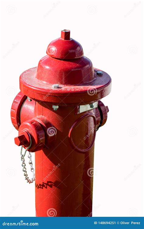 Red Fire Hydrant Against White Background Stock Image Image Of