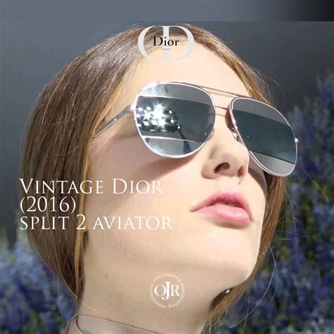 Vintage Dior Ss2016 Split2 Mirrored Aviator Unisex แว่นตากันแดดแบรนด์เนม ส่งต่อแว่นดิออร์ทรง