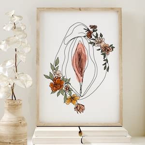 Floral Vagina Print Flower Vulva Poster Obstetrician Gift Clitoris