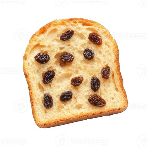 Collection Of A Slice Of Raisin Bread Isolated On A Transparency