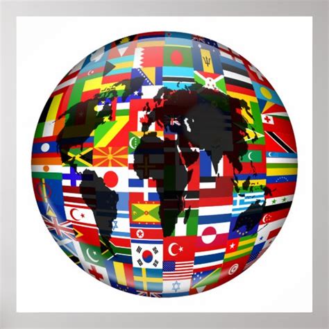 Flag Globe Poster