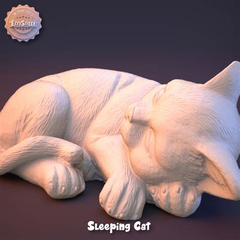 3d File Sleeping Cat 😴 ・model To Download And 3d Print・cults