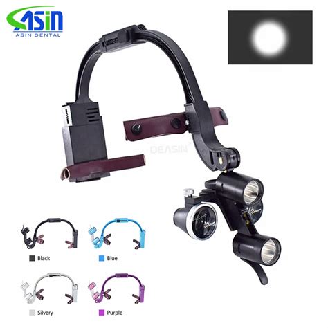 L Mpara De Cabeza LED Dental Lupa Binocular De Aumento Luz De 5W Faro