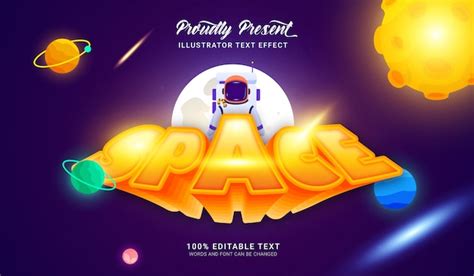 Premium Vector | Space text style effect. editable text effect