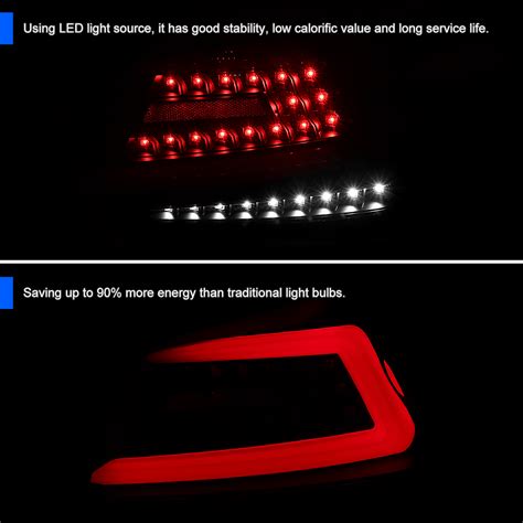 Spec D Tuning Black Housing Clear Lens Sequential Led Bar Tail Lights Compatible With 2015 2021