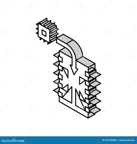 Chip Installation Semiconductor Manufacturing Isometric Icon Vector