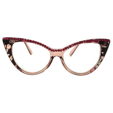 Cat Lady Ruby Red Cateye Reading Glasses With Crystal Bling In Strengths 100 125 150 175