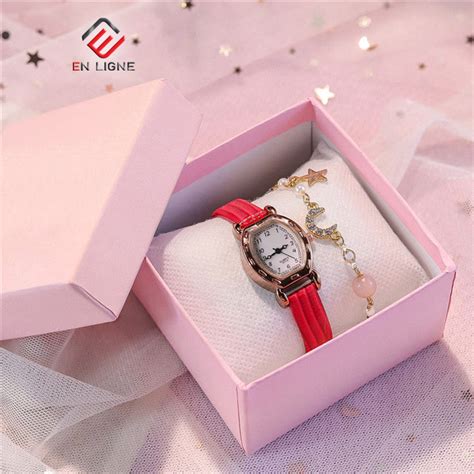 Jual En Ligne Jam Tangan Wanita Gaya Korea Set Gelang El Shopee