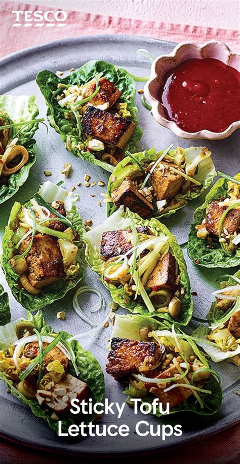 Sticky Tofu Lettuce Cups Tesco Real Food Recipe Asian Vegetarian