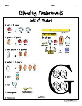 Elementary Measurement Journal Handouts by Mrs. Lane | TpT