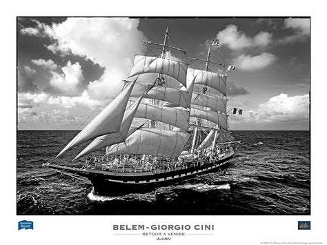 Poster The Three Masted Barque Belem Sailing By Philip Plisson