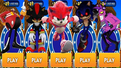 Sonic Dash Red Movie Sonic Vs Shadow Exe Vs Sonic Exe Vs All Bosses