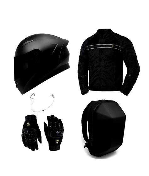 Gdm Motorcycle Protective Gear Bundle Helmet Jacket Gloves Backpack Package Set Large