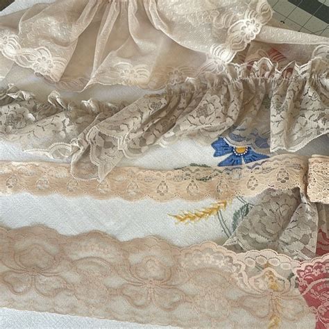 Art Vintage Lace Assortment Of Beige Nude Taupe Various Lengths