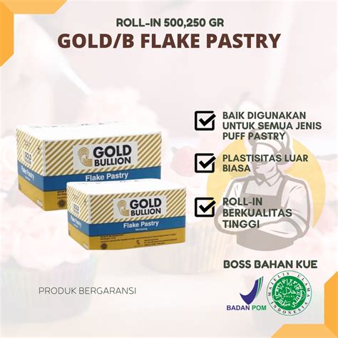 Jual Gold Bullion Flake Pastry Mentega Pastry Bahan Kue Adonan Kue