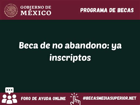 Beca De No Abandono Ya Inscriptos Becas Media Superior