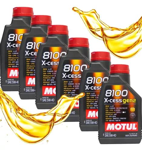 Kit de aceite sintético para automóvil Motul 8100 X cess 5w40 de 6