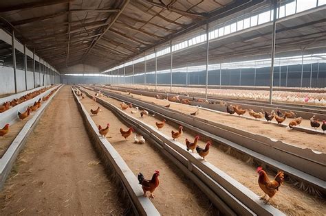 Premium Photo A Large Poultry Farm With Chickens And Roosters Meat