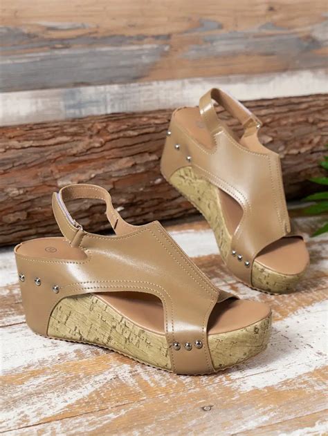 Vintage Platform Sandals Womens Peep Toe Side Cut Slingback Temu