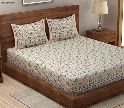 Buy Jaipuri Bedsheet Floral Print Cotton King Size Bed Sheet Double