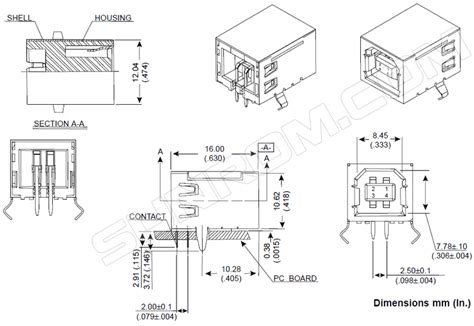 Usb Type A Dimensions