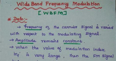 Wide Band Frequency Modulation Wbfm Analysis And Spectrum