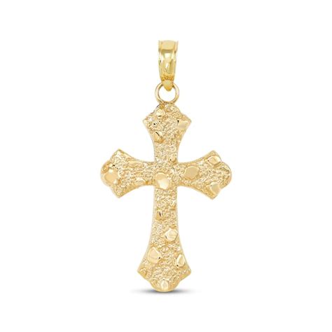 Kay Outlet Mens Nugget Cross Charm 14k Yellow Gold Hamilton Place