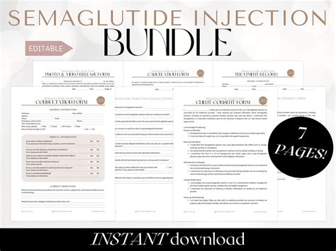 Semaglutide Injection Intake Form Semaglutide Consent Form Etsy