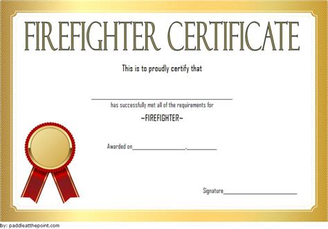 Fire Department Certificate Template Free 3 Certificate Pertaining To Unique Firefighter C