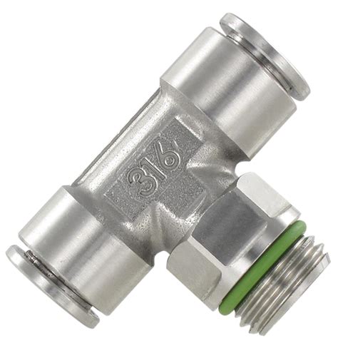 T Push In Fitting Male Swivel Bsp Cylindrical Mini Series In Stainless