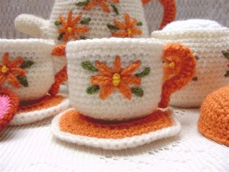 Amigurumi Pattern Crochet Tea Set And Cookies Diy Instant Etsy