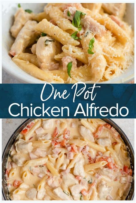 One Pot Chicken Alfredo With Feta Is A Creamy Decadent Dish That