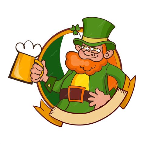 Premium Vector Drunk Irish Dwarf Patrick With A Mug Of Beer Vector