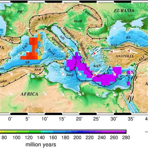 Seafloor Map Mediterranean Sea