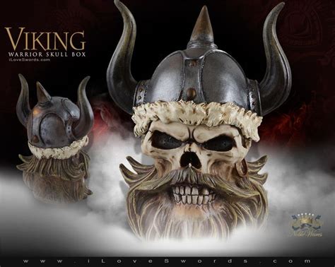 Viking Warrior Skull Box 8273 By Pacific Tware Viking Warrior
