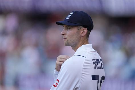 Tom Hartley with the souvenirs from his debut Test | ESPNcricinfo.com