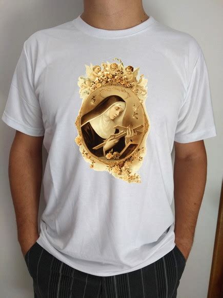 Camiseta Santa Rita de Cássia Santo Católico 100 algodão Elo7