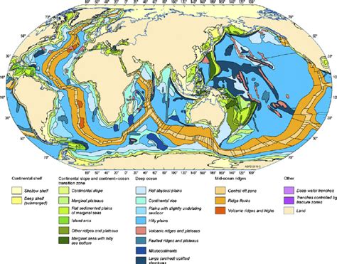 11 Global Geomorphic Provinces Map Of The Oceans Based On Agapova Et