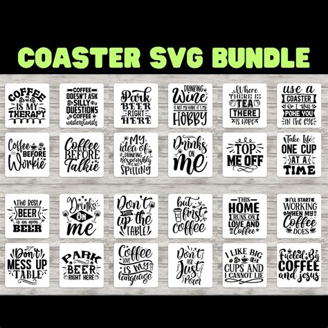 Funny Sarcastic Coaster Svg Bundle Unique Designs Files For Cricut