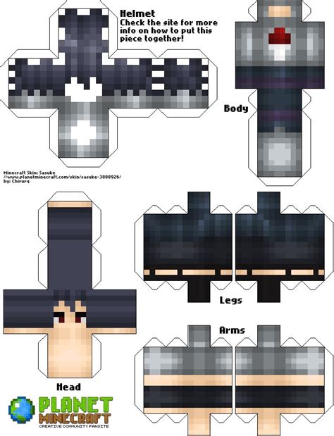 Create Papercraft Of Sasuke Minecraft Skin