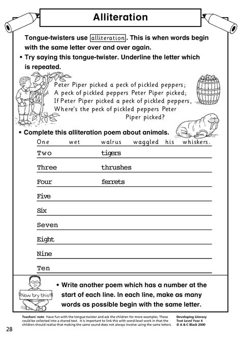 Alliteration Poetry Writing Ks English Teachit