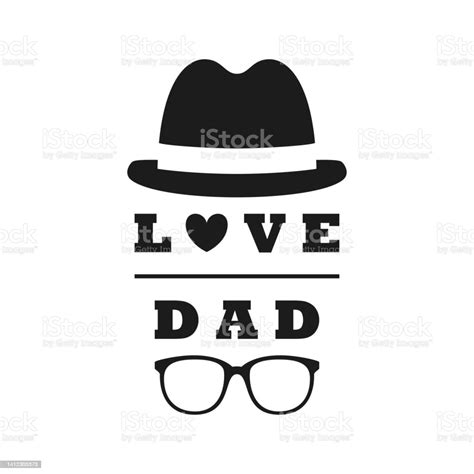 Happy Fathers Day Design On White Background Stock Illustration