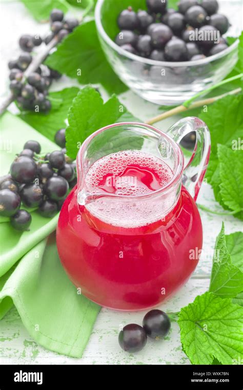 Black Currant Juice Stock Photo Alamy