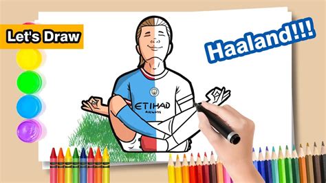 Drawing Erling Haaland Cartoon How To Draw Haaland Manchester City