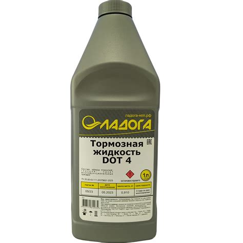 Тормозная жидкость ЛАДОГА DOT-4, банка 910гр LTJ_DOT4_0910 - выгодная ...