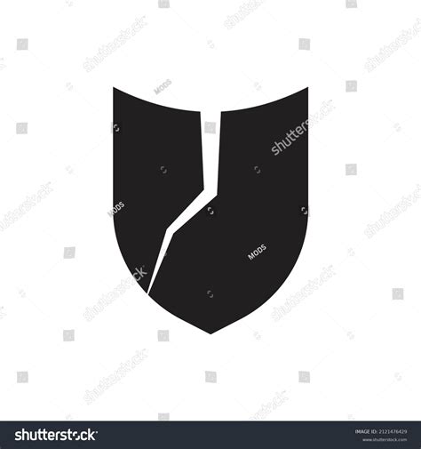 Broken Shield Icon Design Isolated On Stock Vector Royalty Free 2121476429 Shutterstock